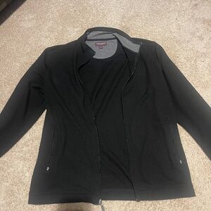 Johnston & Murphy Men’s Full Zip Ribbed Black Jacket